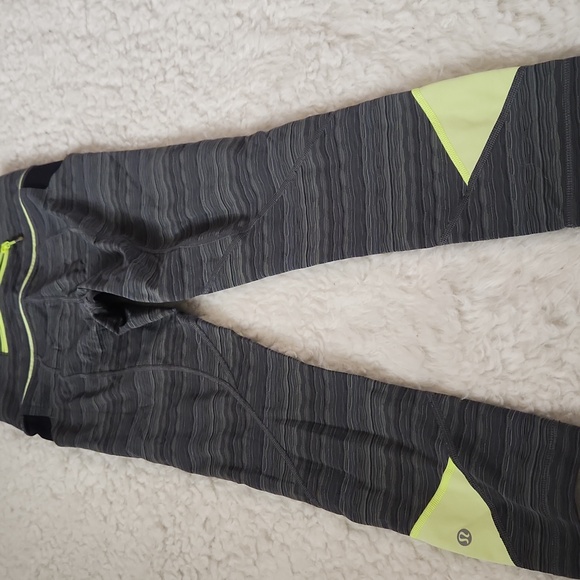 Lululemon Pace Rival Crop 22" Size 4 Green/Grey - Picture 9 of 12